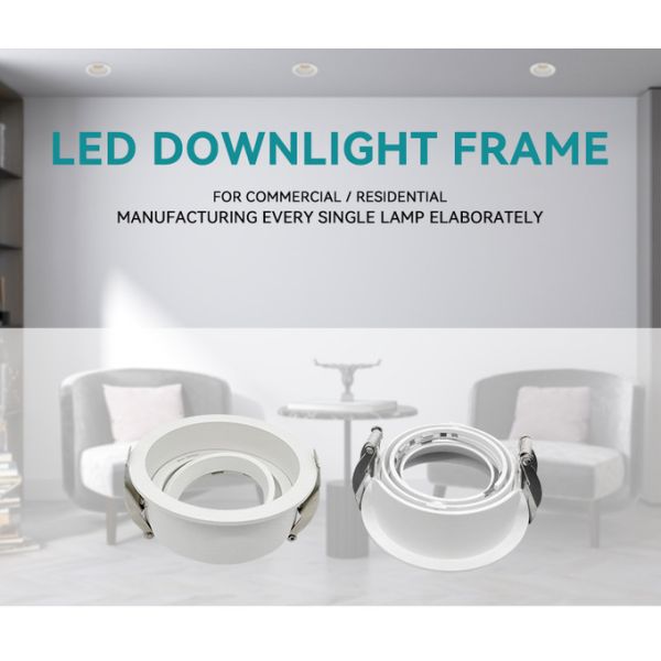 Commercial Recessed Spotlight Frame 75mm Cut-Out GU10/MR16 Aluminum Anti-Glare Design