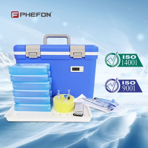 Portable Blood Specimen Cold Chain Cooler Box Includes One Set Ice Packs Ideal For 0-10c Medical Transport Support Customize Color & Logo