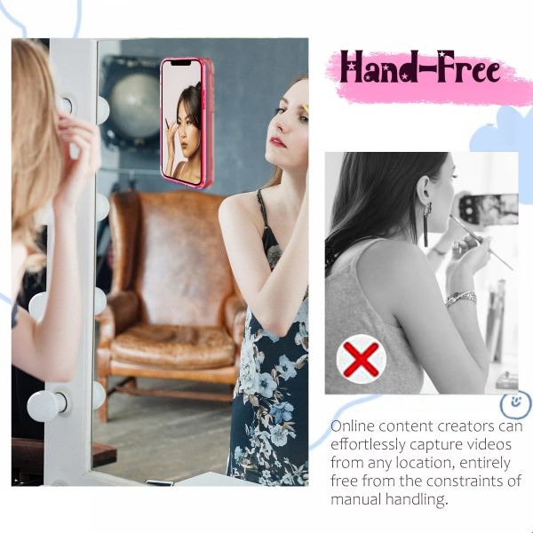 Portable 24 Sucker Double Sided Acrylic Adhesive Silicone Mobile Phone Holder Low Noise Soft Selfie Case Anti-Shock Removable