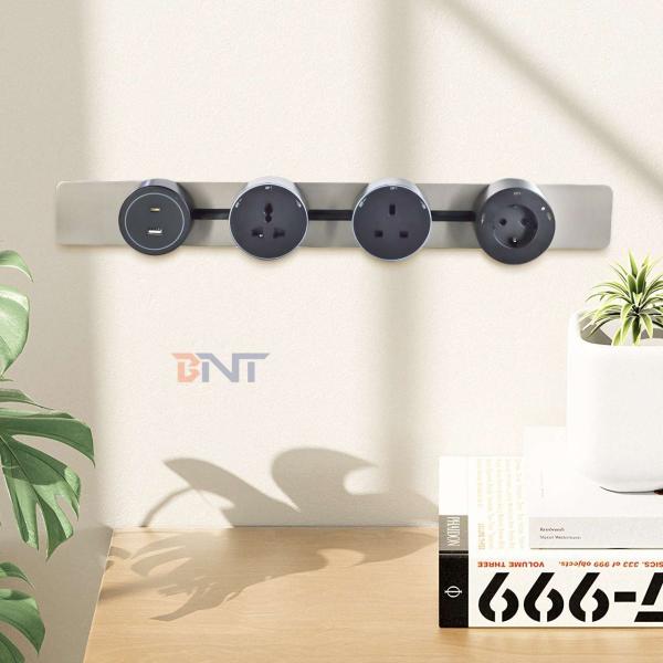Multi Outlets Power Rail Track Socket New Style Wall Mounted Removable Power Socket Convenient for Kitchen