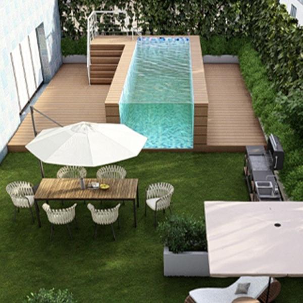 Outdoor Prefab Pool Large Transparent Acrylic Glass Swimming Pool for Underground Spaces