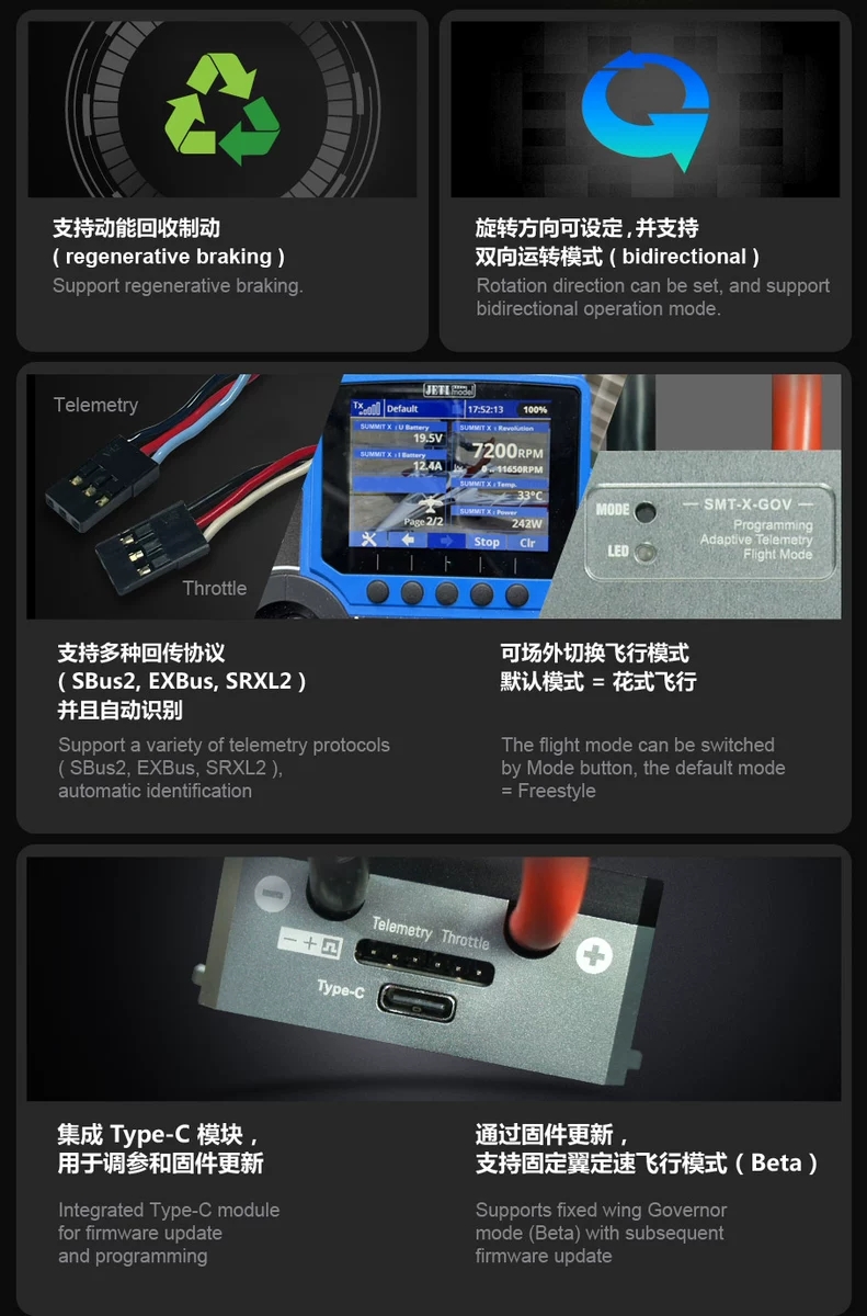 Dualsky SUMMIT 180XHV 220XHV High Voltage Electronic Speed Controller Airplane UAV Fixed Wing Helicopter VTOL Motor Controller