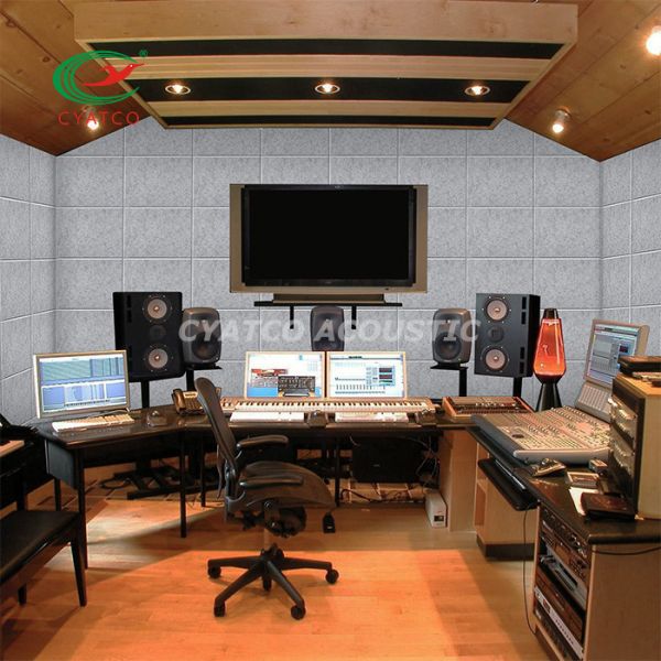 Grey Rectangle Sound Proof Padding For Wall Ceiling Echo Reduction