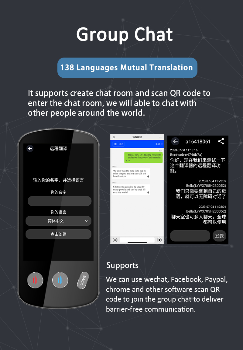 Two Way Language Translation Device Real Time Mobile Remote Translation Multilingual Translator
