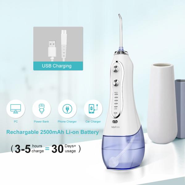 2500mah Ultrasonic Teeth Cleaner 5 Modes Handheld Water Flosser Portable Powerful Oral Irrigator