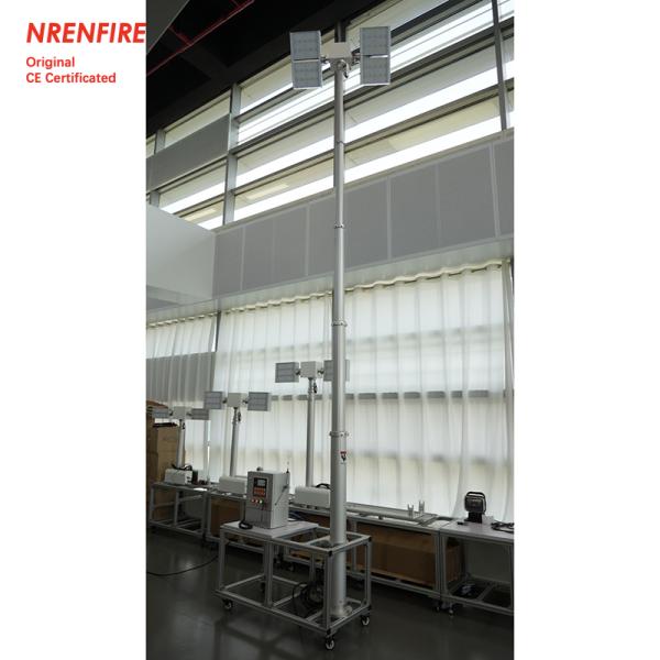 6m pneumatic telescoping mast light tower for fire truck-pan tilt unit-remote control