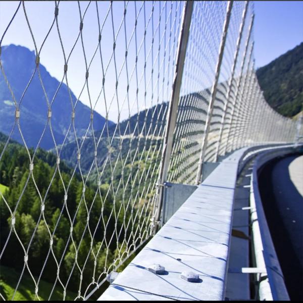 Stair Railing Balcony Stainless Steel Rope Mesh , Decorative Balustrade Infill Panels Mesh