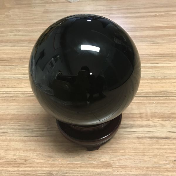 180mm Obsidian Ball Gemstone Sphere Carved Technique for Meditation Healing Divination Feng Shui