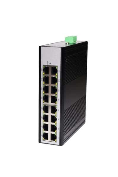Industrial 16 Port Gigabit Ethernet Switch Unmanaged DIN Rail Network Switch DC 9-57V