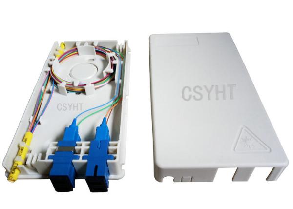 Indoor Fiber Access Terminal Box , Fiber Optic Wall Box 2 Cable Entry Ports