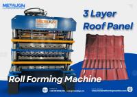 Three Profile Metal Roofing Roll Forming Line With Hydraulic Cutter