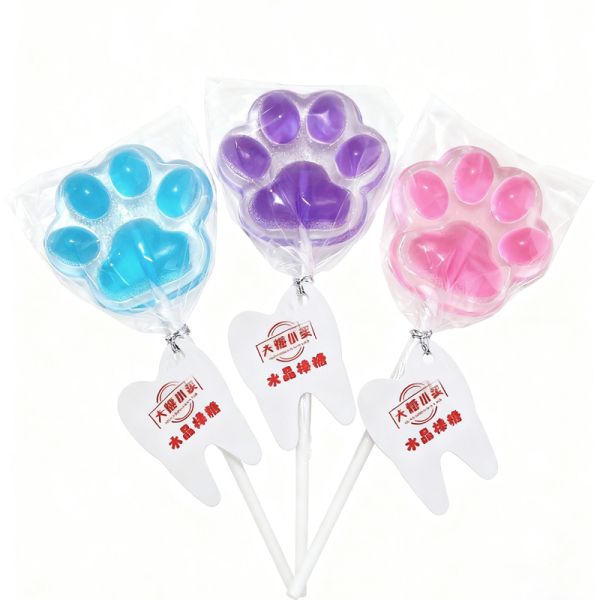 20g Flat Crystal Lollipop Assorted Cartoon Shape Sugar Free Hard Candy Sweets