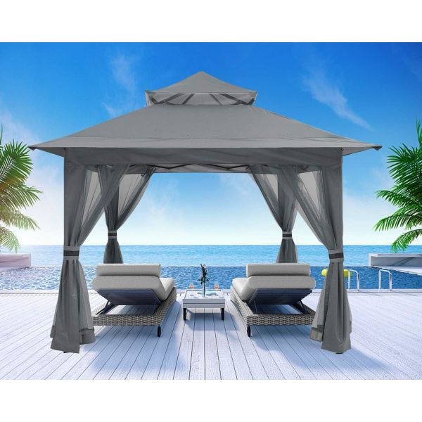 Pop Up Gazebo Mosquito Nettings, Outdoor Canopy Shelter Garden Lawn Backyard, Patio Cover Outdoor Gazebo Pergol