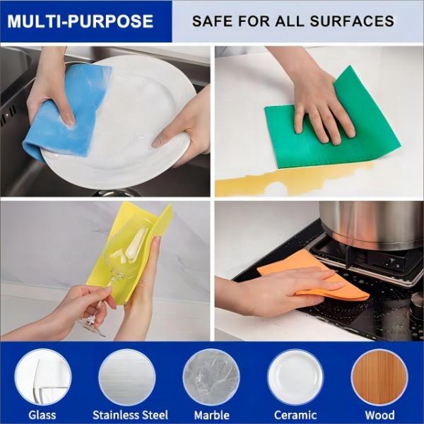 Chiffon éponge en cellulose compostable et personnalisable pour le nettoyage de la cuisine