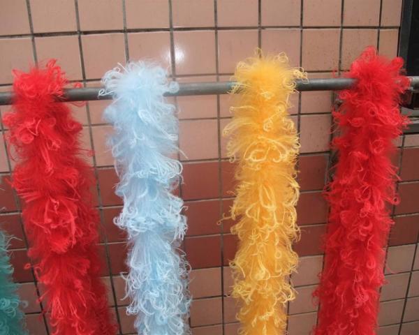 Marabou tingido e lenço de penas de avestruz encaracolado, lenço de boa colorido 9-11cm