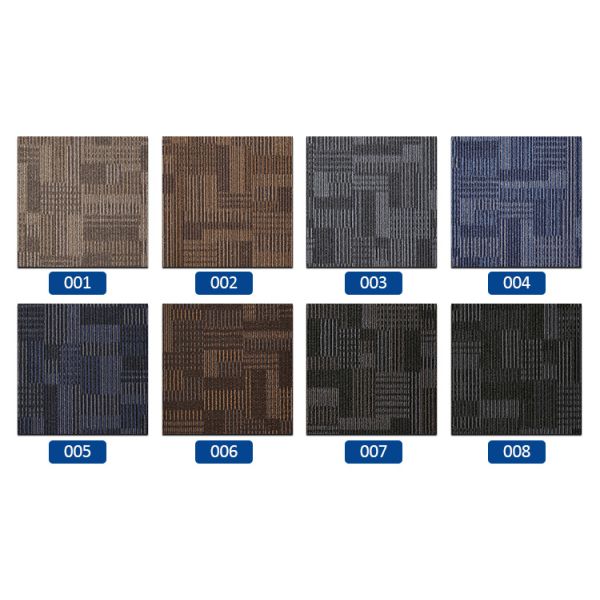 100% Solution Dyed Integrated Pattern Loop Pile Polypropylene Carpets Square Design
