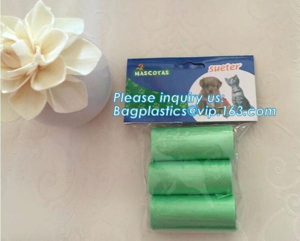 LED Flashlight Dog Waste Bag Dispenser Holder with Pet Waste Bag Poop Roll Bags, BPI ASTM D6400 EN13432 Approval Customi
