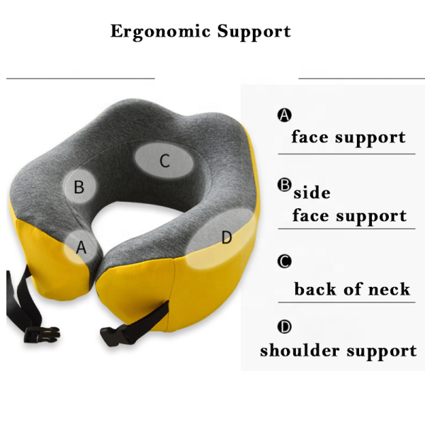 Advanced Memory Foam Travel Airplane Rest Pillow Neck Support Pillow for Long Flights