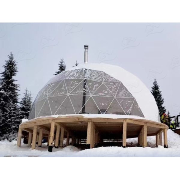 Farmhouse Outdoor Round Glamping Dome Tent with Customized Color Luxury House Bathroom