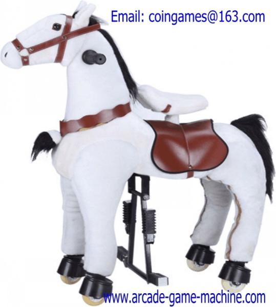 Amusement Park Mechanical Animal White Horse Children Ride Toy For Sale