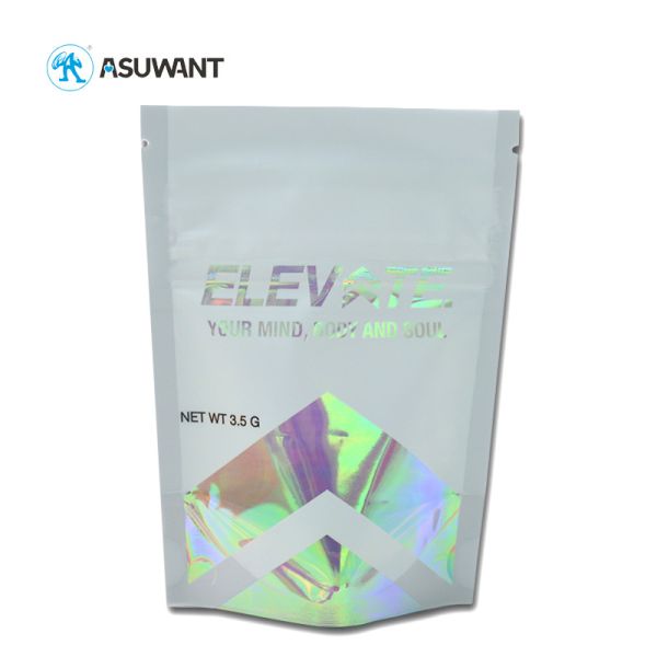 Gravure Printing Holographic Rainbow Bags Hologram Shiny Laser Zipper Stand Up Pouch