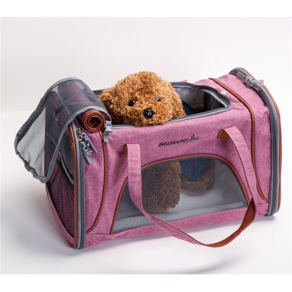 Grey Airline Approved Pet Carrier Bag For Small Dogs Fits Underneath Airplane Seat