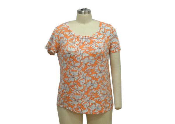 Breathable Ladies Viscose Tops , Reactive Printed Womens Casual Summer Outfits