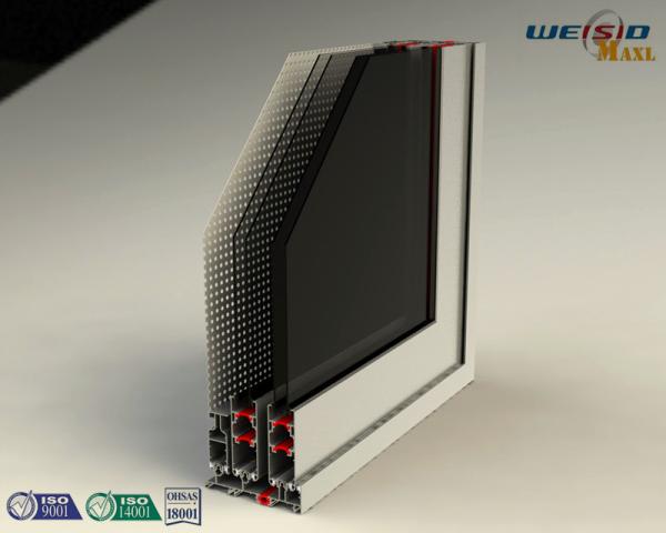 Color Coated Aluminum Extrusion Profiles , Customized Door Frame Profiles