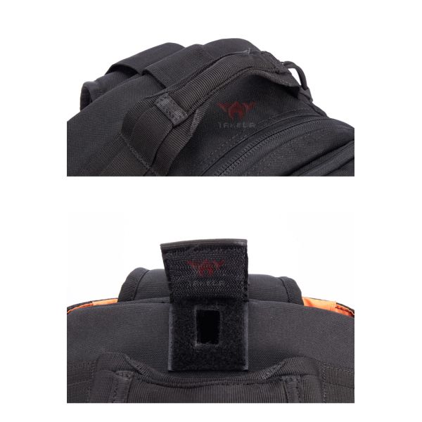 Durable Outdoor Travel Black Tactical Day Pack Customized Logo 30L - 40L Capacity