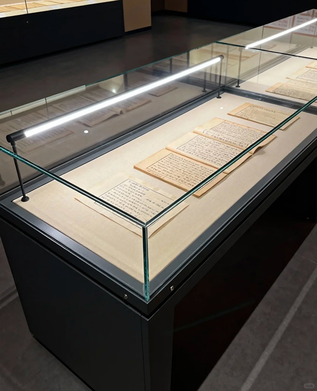 Sealed Museum Display Case With UV-Blocking Glass And Adjustable LED Light For Gallery Exhibits