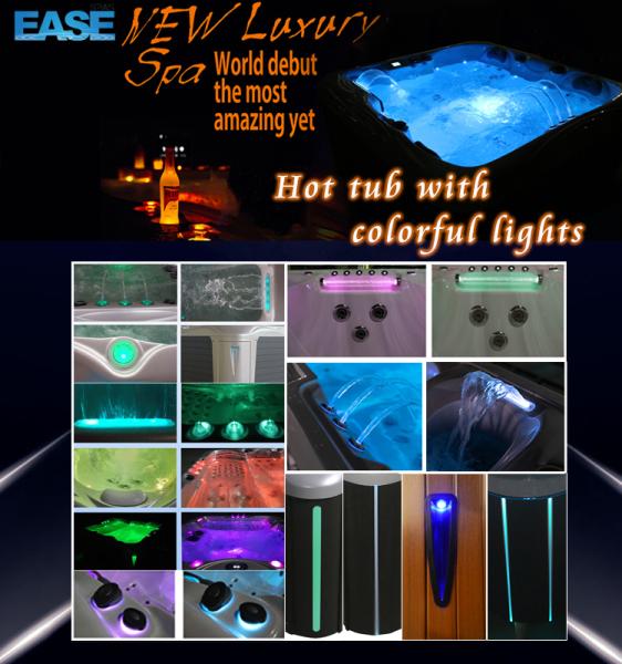 6-Person Acrylic Spa Tub with 30 Jets, 1900x1900x800mm