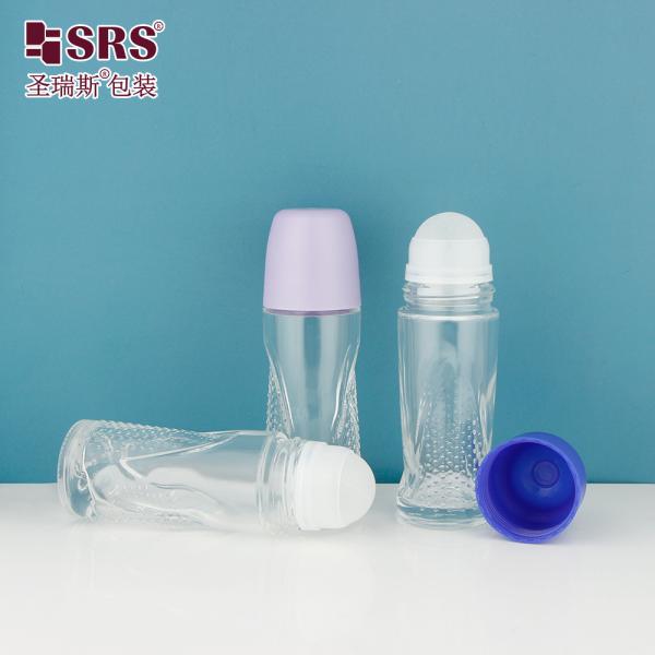 BLPG-A 50ml Luxury Wholesale Transparent Radian Glass Roller Ball Bottle For Antiperspirant