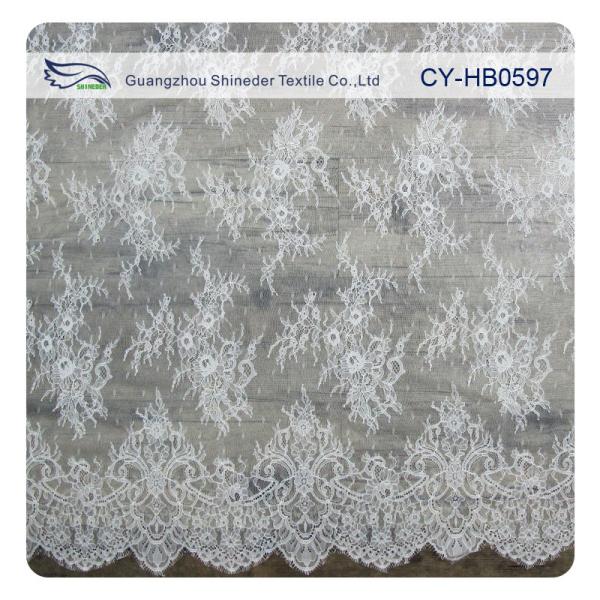 Fashion Nylon Stretch Eyelash Ruffled Lace Trim / Embroidered Lace Fabric
