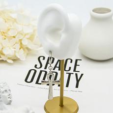 Brincos perfurando Opal Earrings Smooth Surface branco da aro transversal da liga