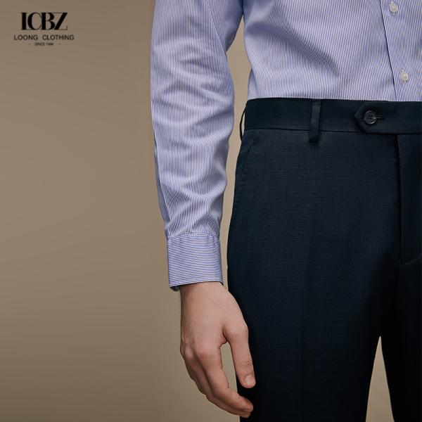 Logotipo padrão impermeável 50% Calças masculinas de lã azul Calças longas masculinas para homens Calça causal