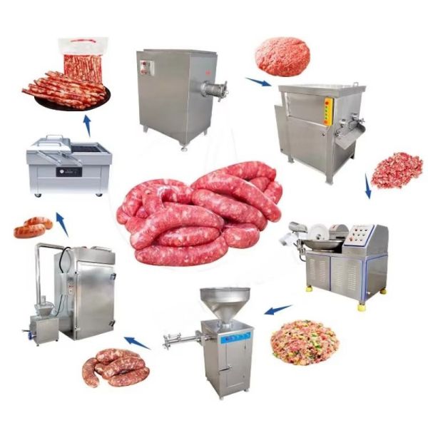 Línea de producción de salchichas industriales automáticas máquina de relleno de carne profesional 10kw