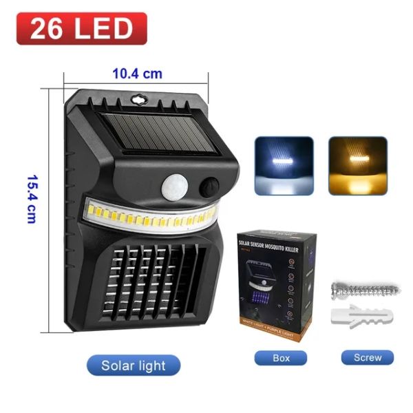 Human Motion Sensor Outdoor Led Solar Mosquito Killing Lamp UV Electric Shock Mosquito Killer Light