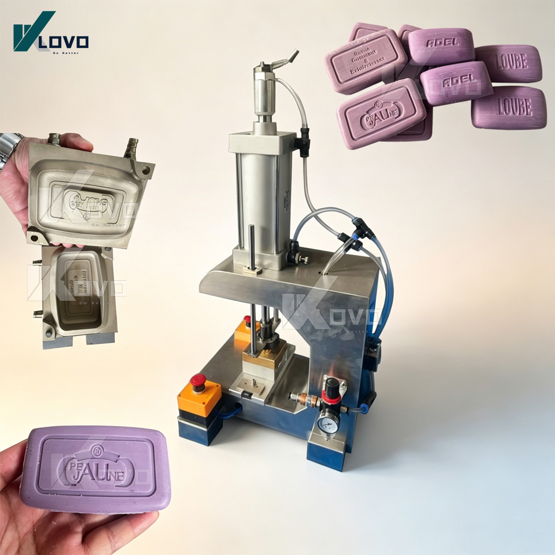 Semi-Auto Soap stamping machine  – Customizable Brass Mold for Laundry and Toilet Soap Printing