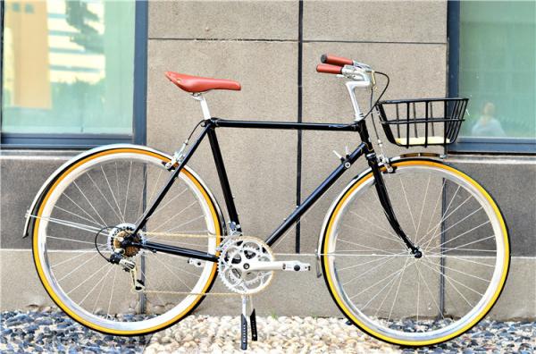 Cheap manufacturer price colorful hi-ten steel  26/28 size elegant retro lady bike with basket  for sale made in China