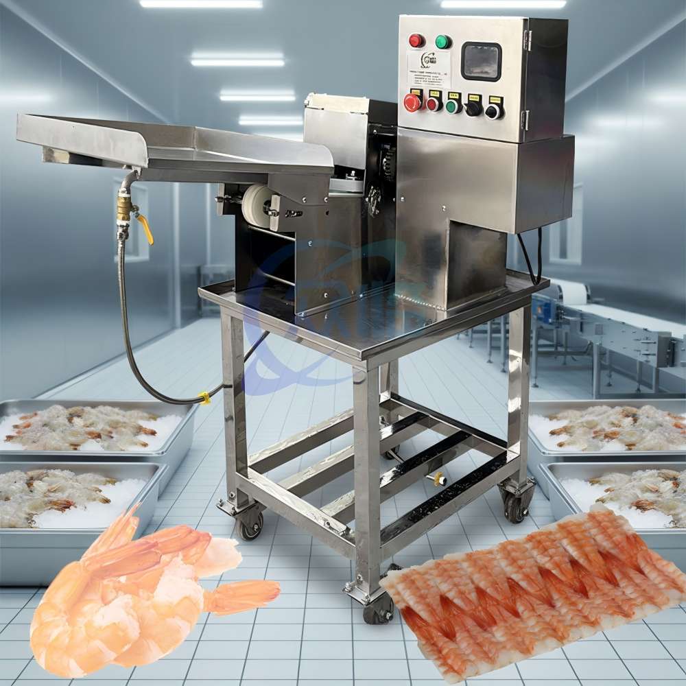 High Precision Prawn Belly Cutter 90Pcs/Min Shrimp Peeling Device