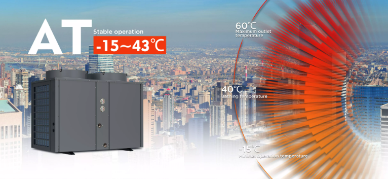 Коммерческие тепловые насосы с воздушным источником мощностью от 19 до 200 кВт.