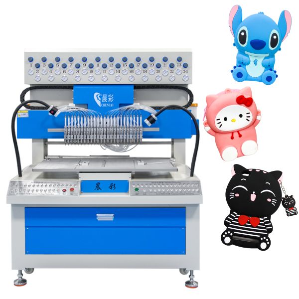 Automatic PVC Label Making Machine 24 Colors Silicone Patch Coin Purse Dripping Machine