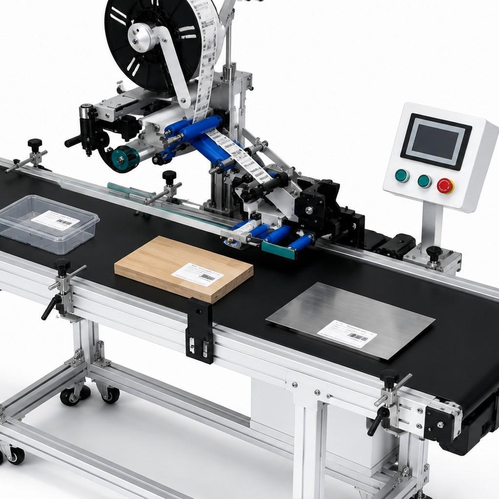 High Speed Auto Top Labeling Machine for Boxes / Trays / Flat Products