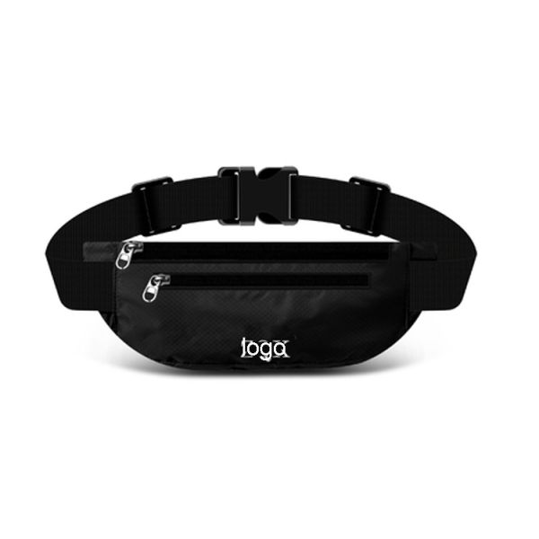 Multi-functional outdoor two zipper pockets travel belt mobile phone waist bag
