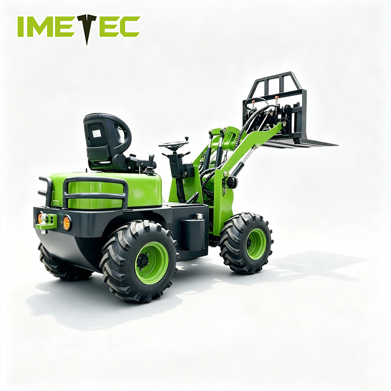 220V Mini Electric Telescopic Handler Forklifts Wheel Loader Lithium Battery Powered