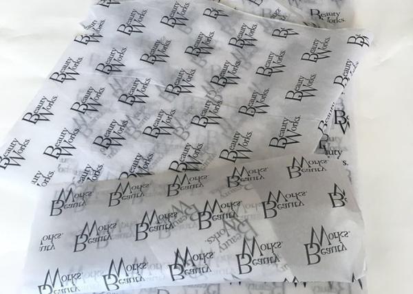 White Color Tissue Wrapping Paper Black Logo Printed Eco - Friendly Acid - free