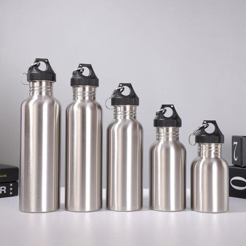 350ml 500ml 600ml Oem Odm Single Wall Stainless Steel Water Bottle BPA Free Stainless Steel Travel Water Bottle Lightweight Minimalistic Design