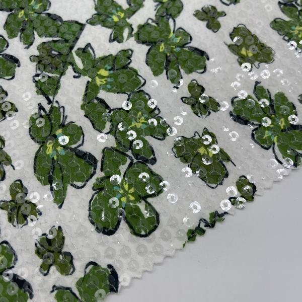 Durable Smooth Sequins Embroidery Fabric Cloth  M13-005