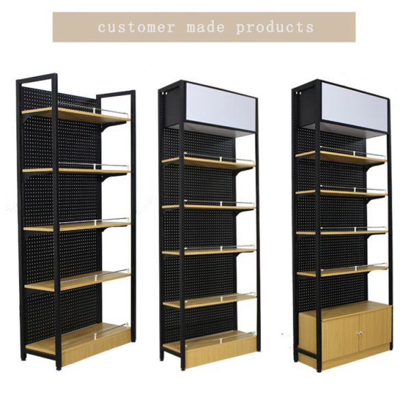 Supermarket Rack Display Stand with LED Light and Clear Acrylic Advertising Light Boxes