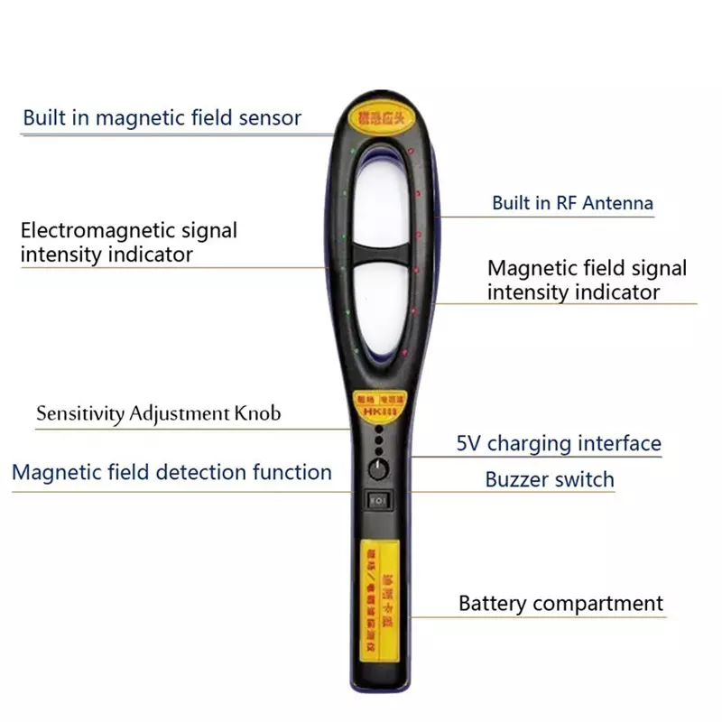 1600mAh Battery Wireless GPS Tracker Detector HK809 for Detection Frequency 1-8000 MHZ